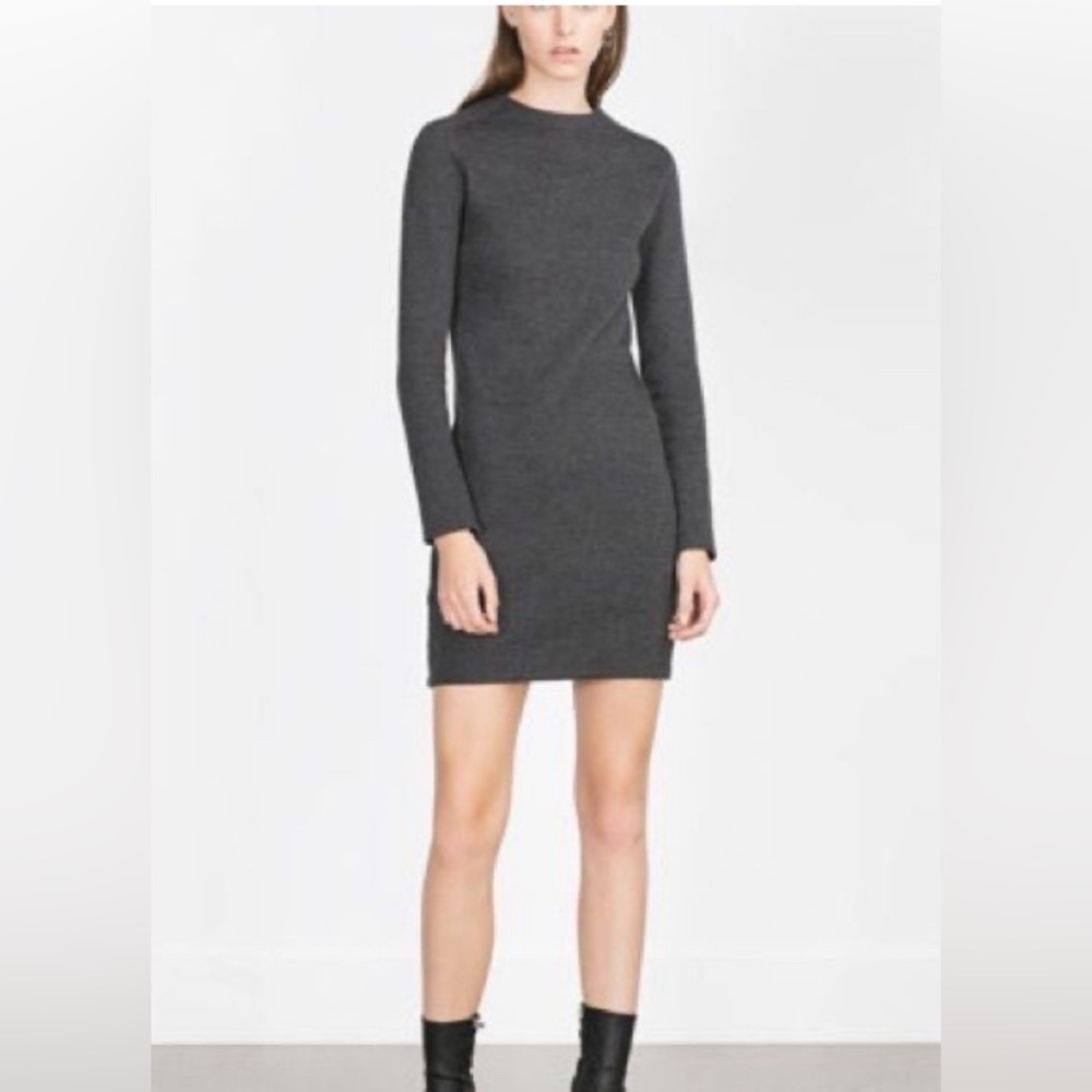 ZARA Gray Fitted Dress - NWOT SIZE M
